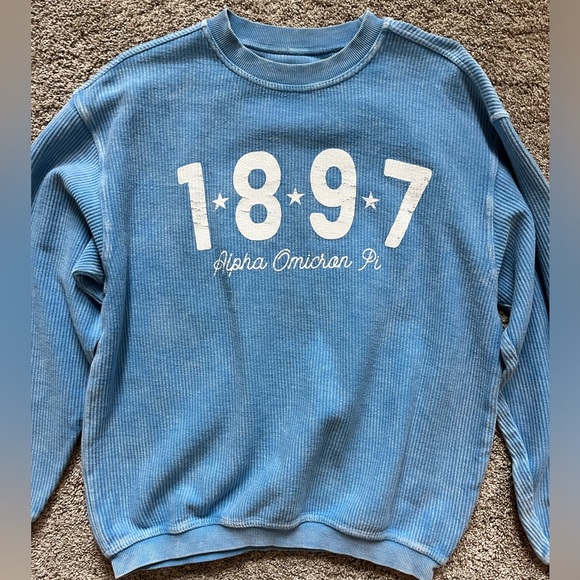 Corded Crew Small Blue AOII Crewneck Sweatshirt - Picture 2 of 8